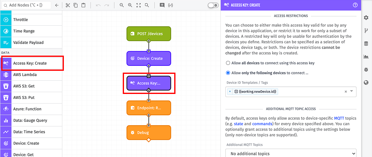 Access Key: Create Node Access Key: Create Node