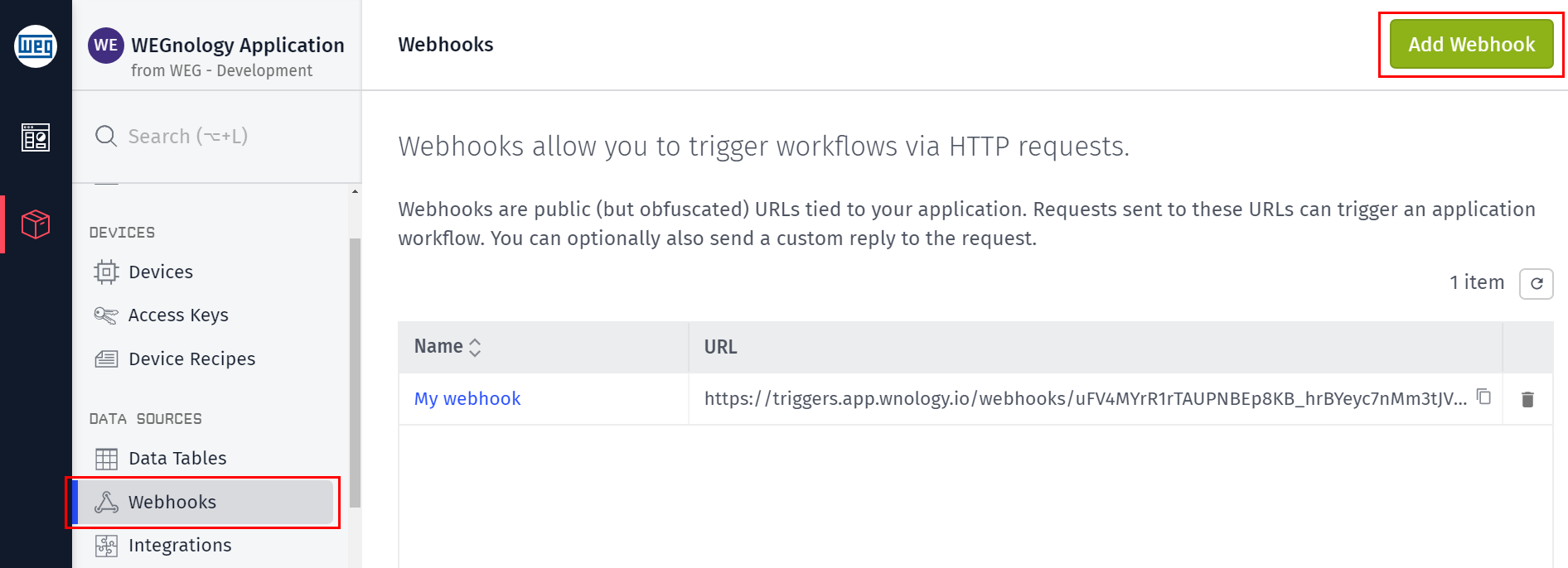 Add Webhook Add Webhook