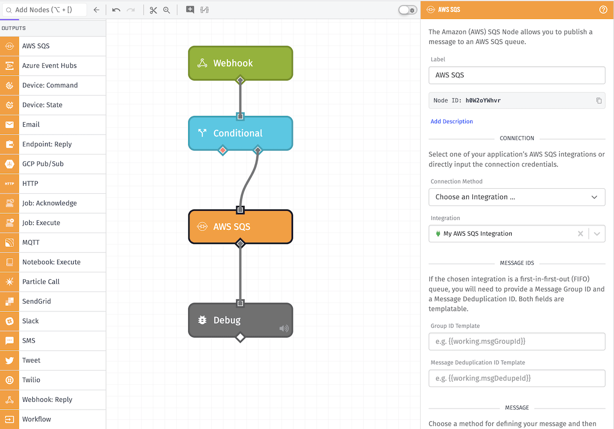 Amazon SQS Node