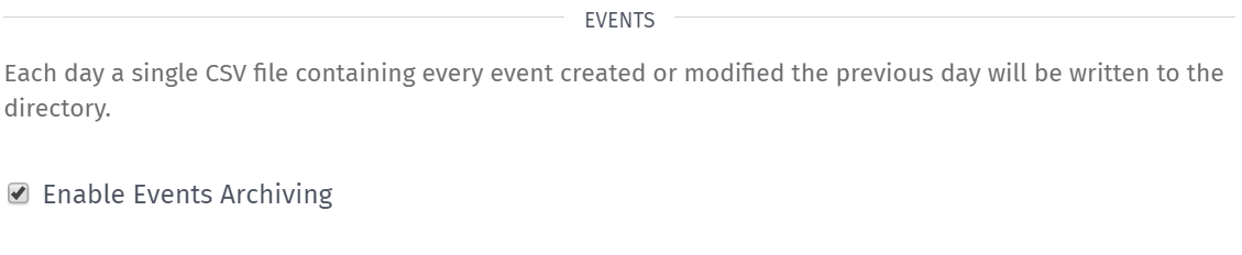 Application Archive Events Application Archive Events