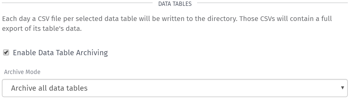 Application Archive Tables Application Archive Tables