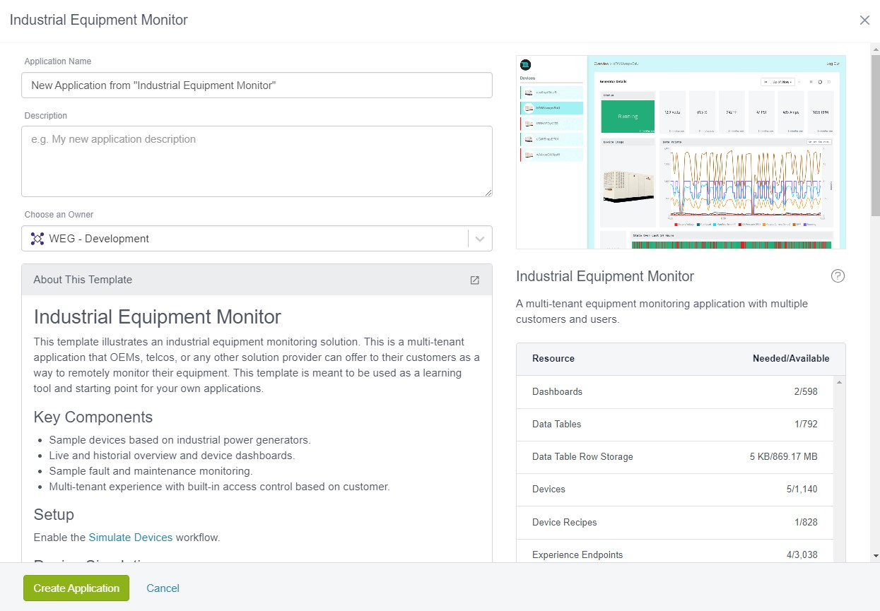 Application Template Modal