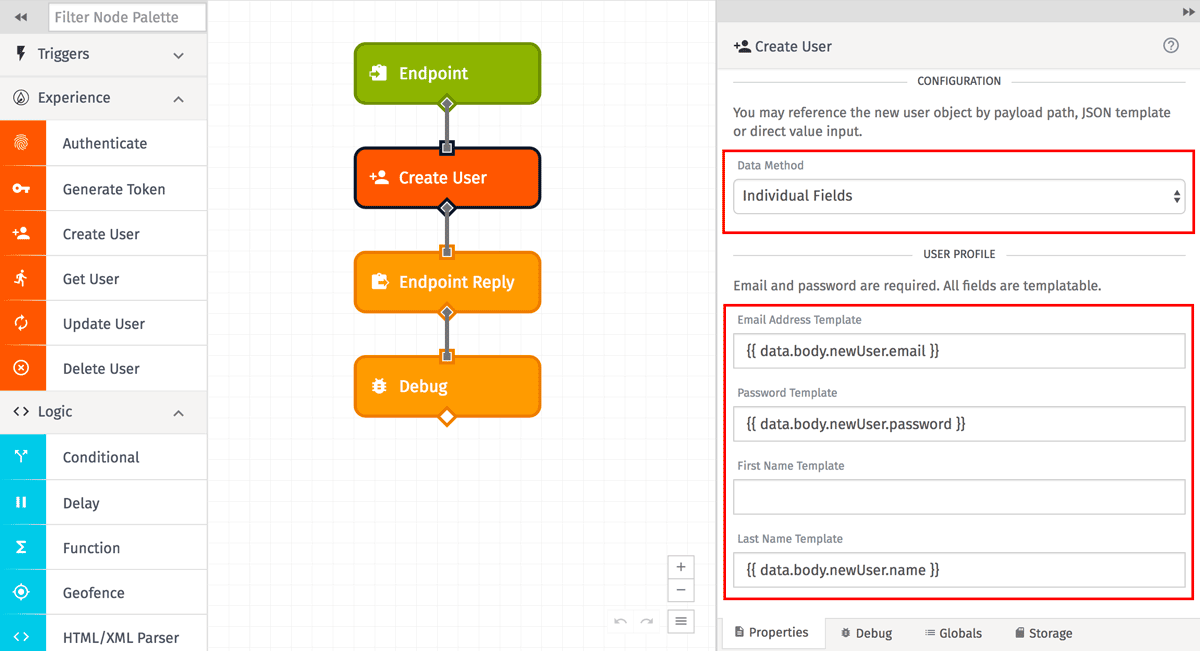 Authenticate Experience User Node Config Authenticate Experience User Node Config