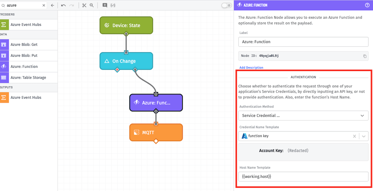 Azure: Function Node Authentication