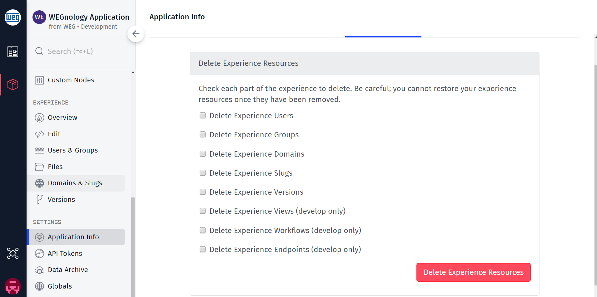 Bulk Delete Experience Resources Bulk Delete Experience Resources