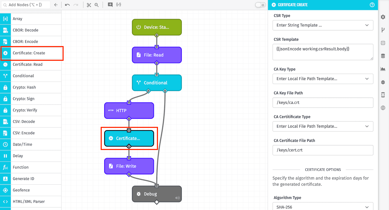 Certificate: Create Node Certificate: Create Node