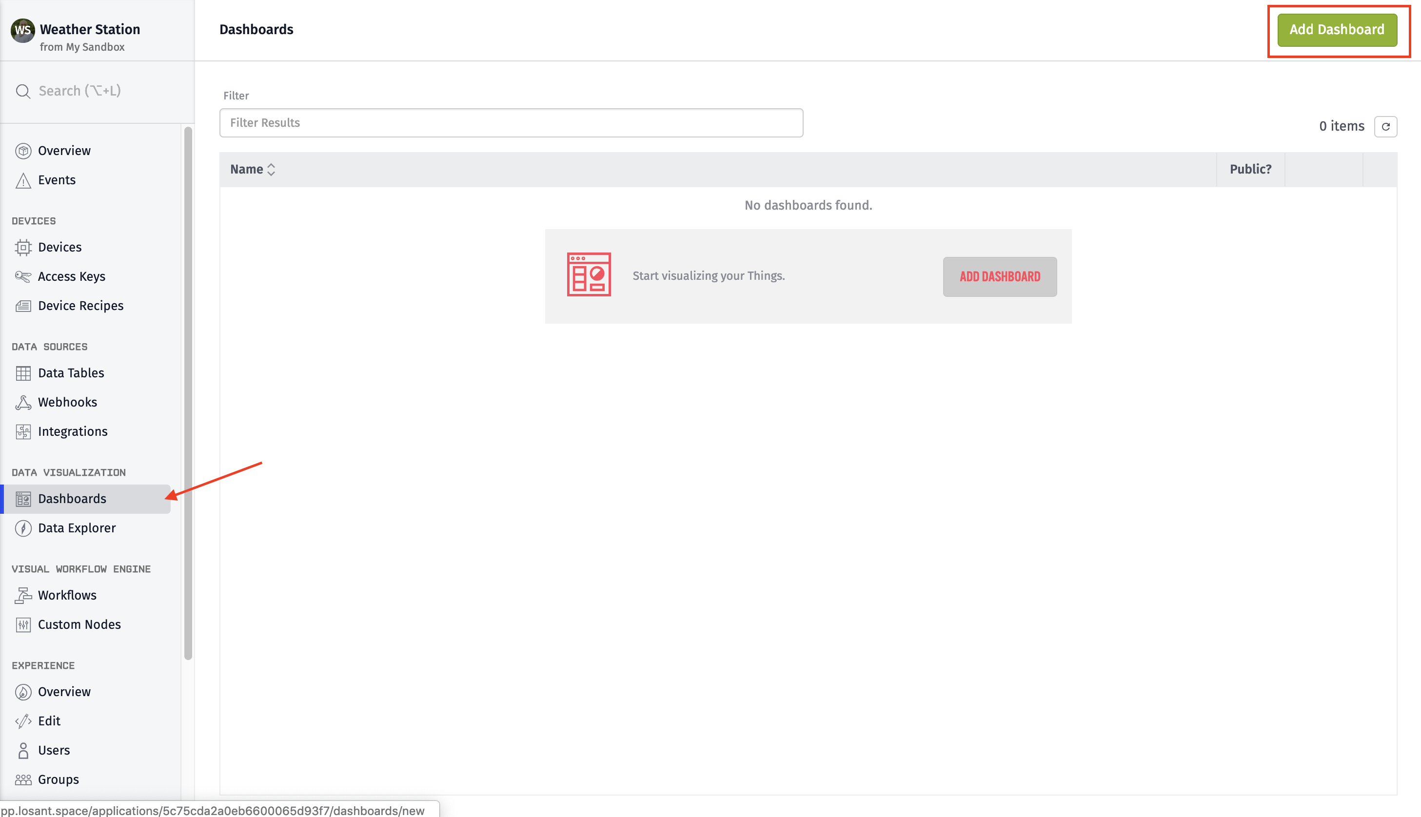 Create Dashboard Create Dashboard