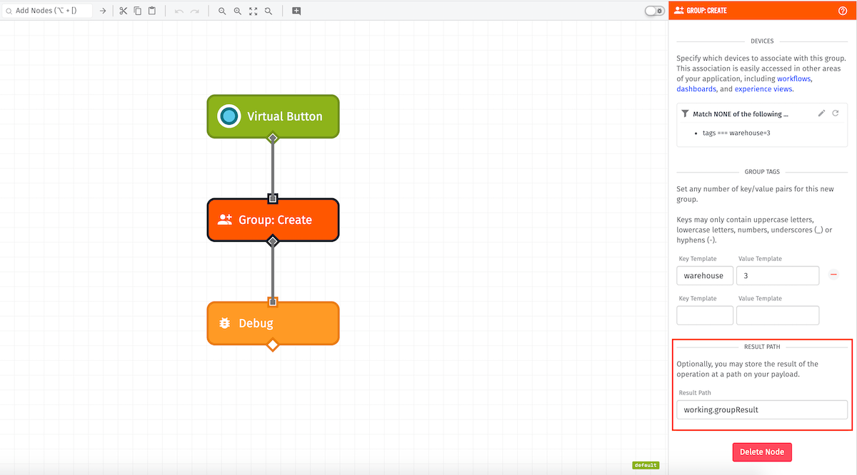Group: Create Node Result