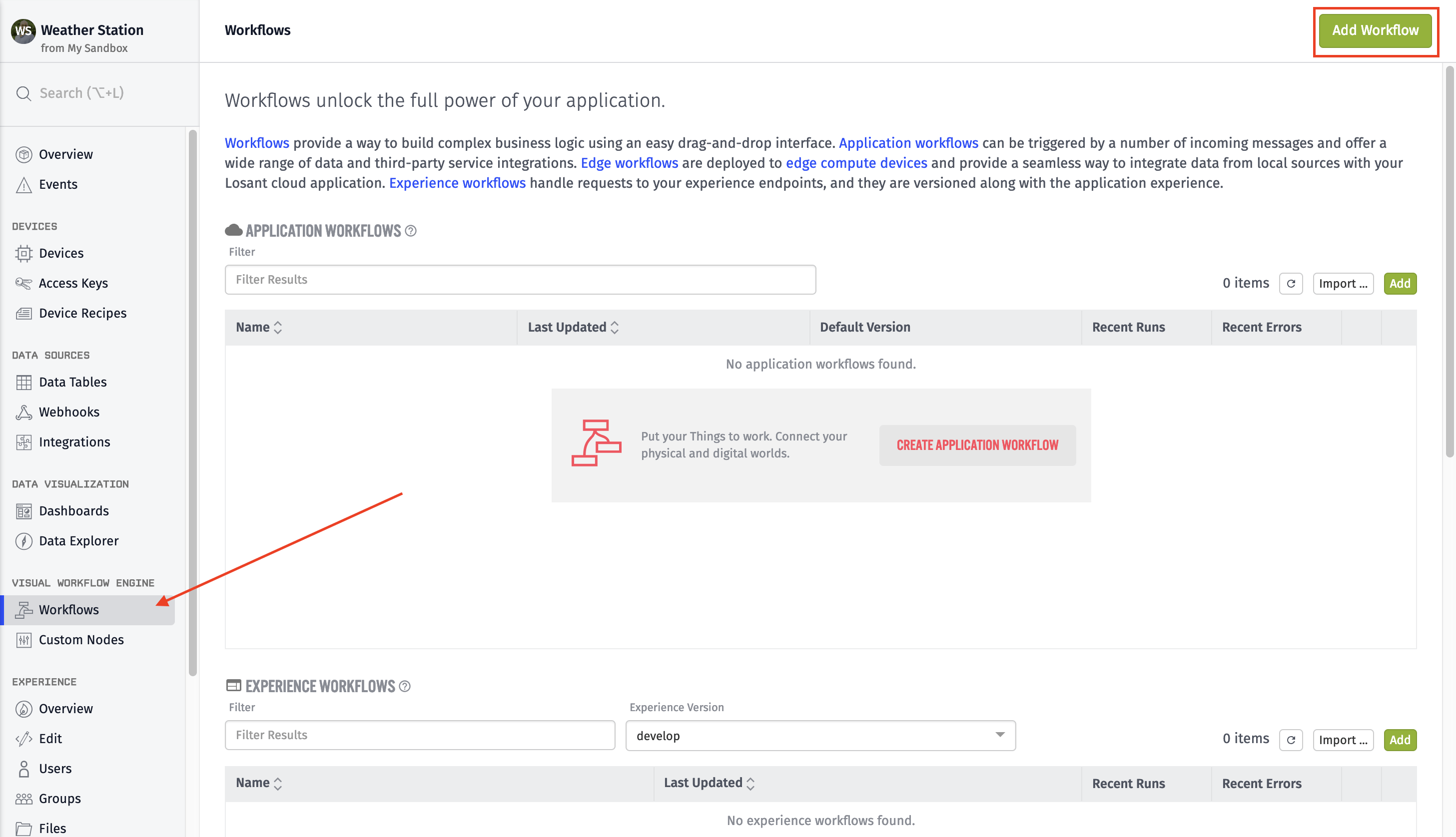 Create Workflow Create Workflow
