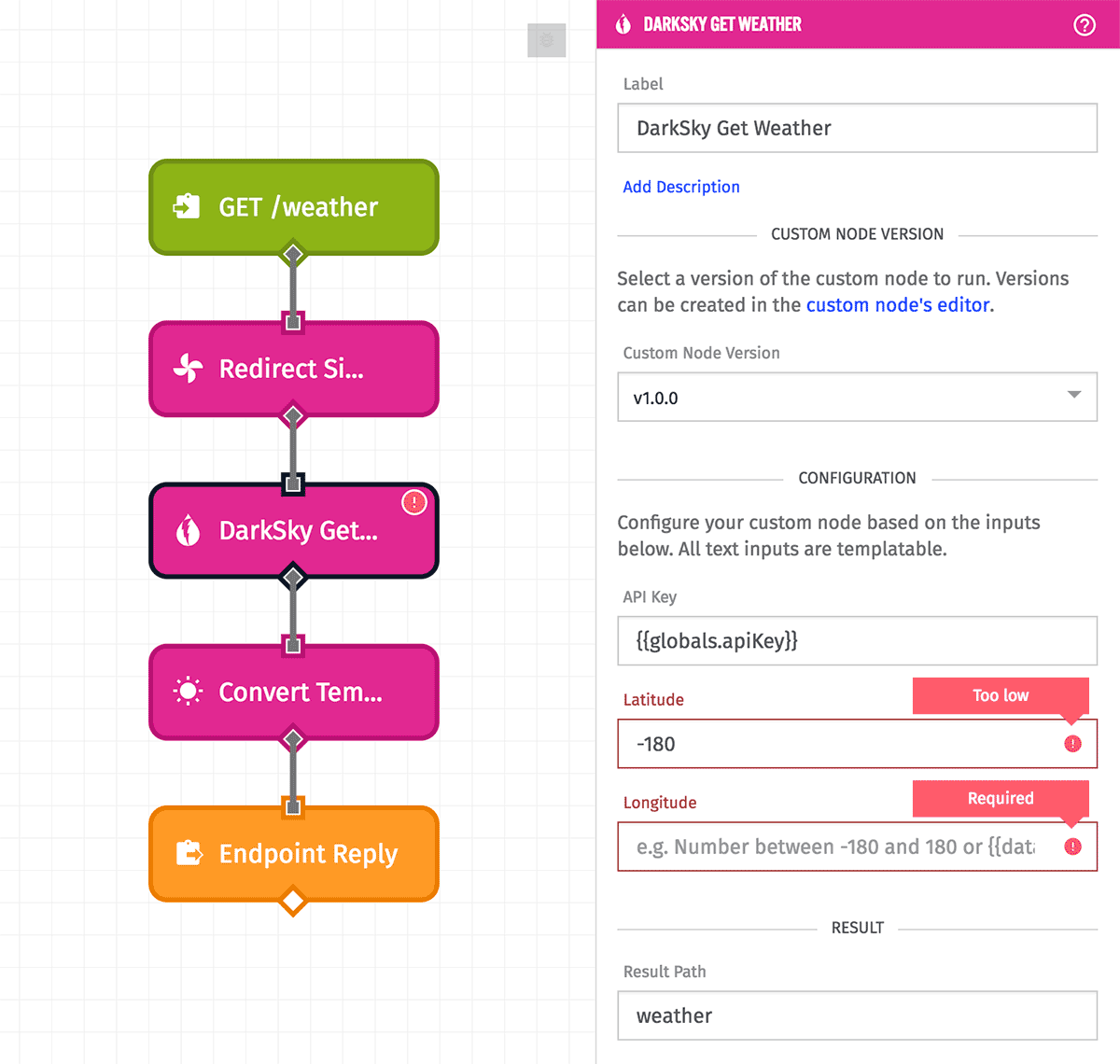 Custom Node Configure Instance Custom Node Configure Instance