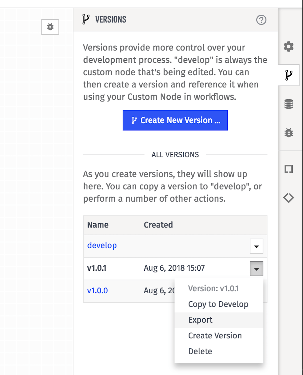 Export a specific custom node version Export a specific custom node version