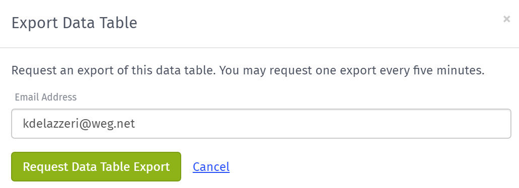 Data Table Export Form Data Table Export Form