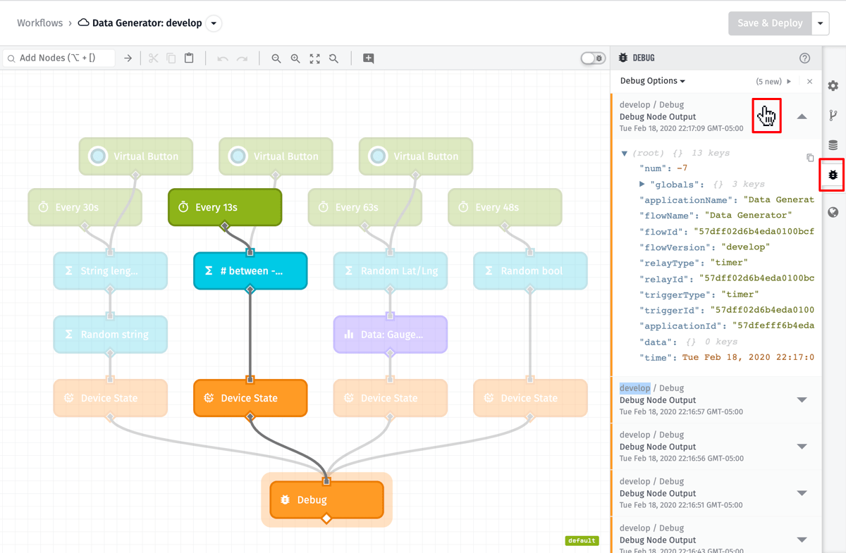 Debug Node Output Debug Node Output