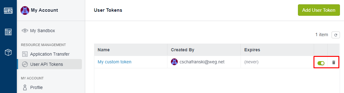 Delete Token Delete Token