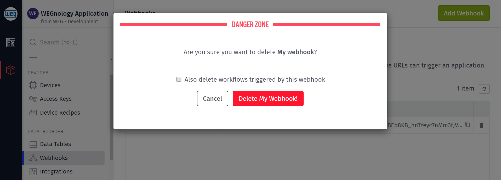 Delete Webhook Delete Webhook