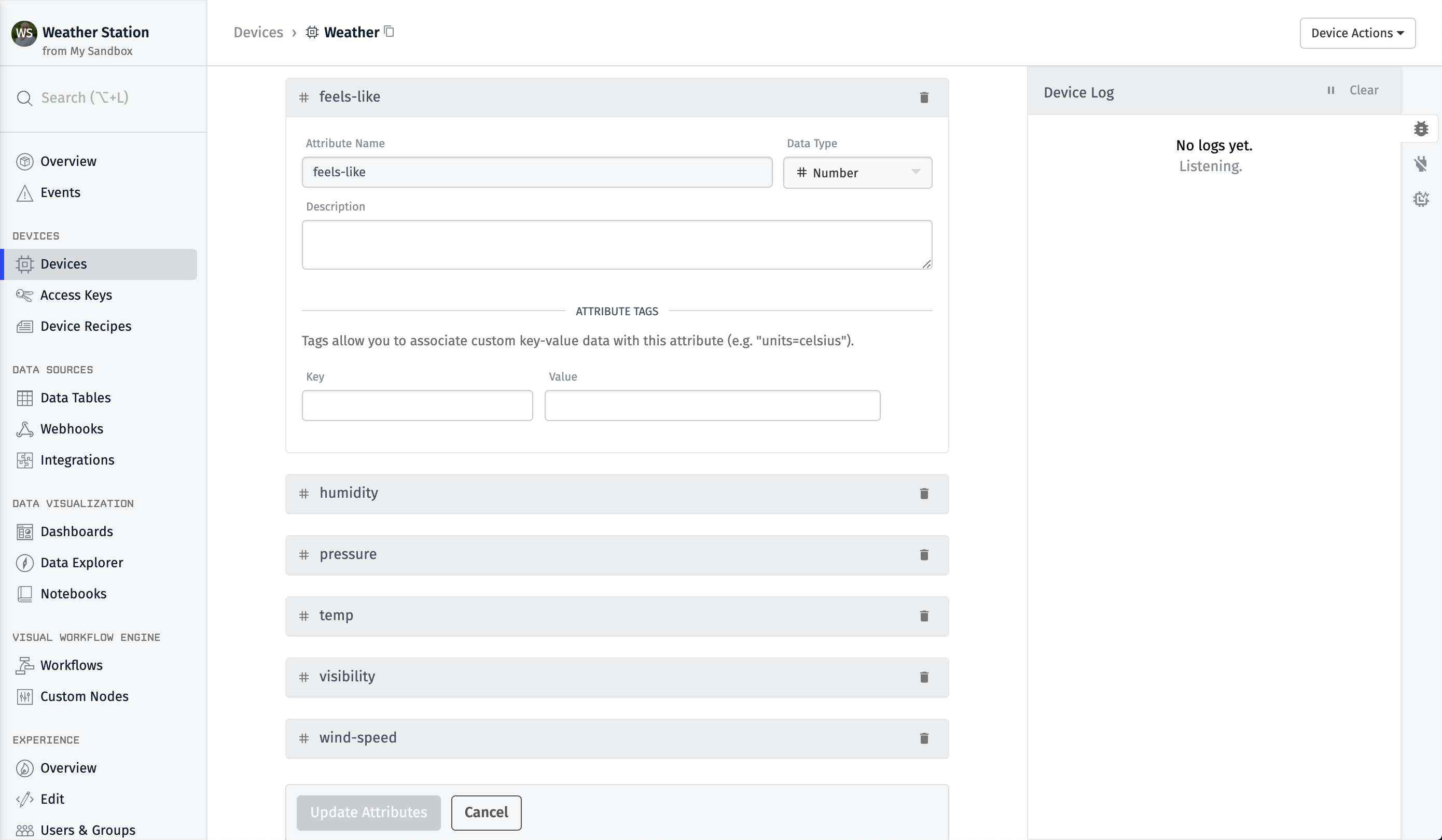 Device Settings Device Settings