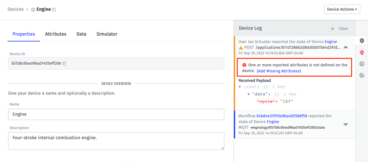 Device Log with Add Missing Attribute Link Device Log with Add Missing Attribute Link