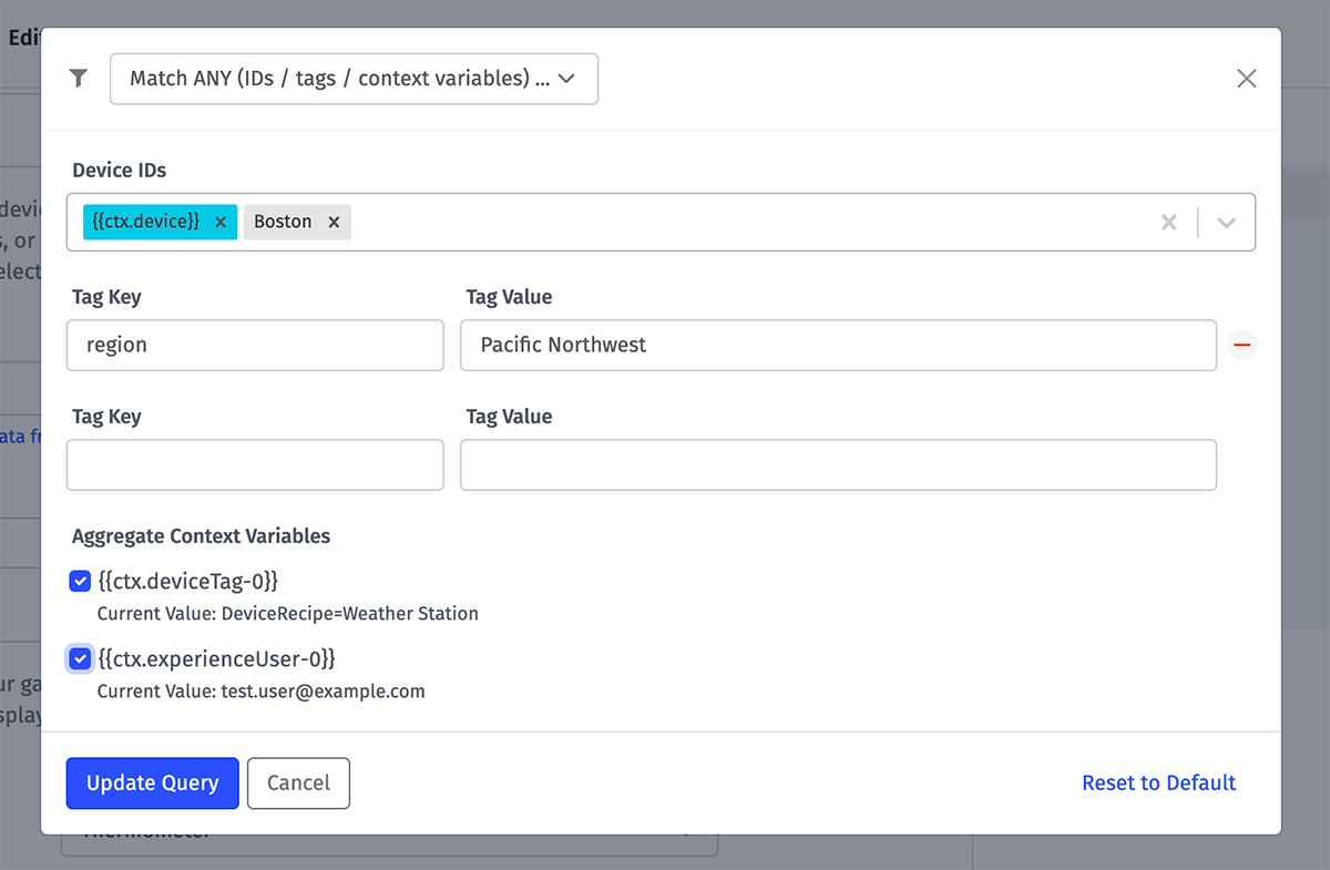 Device IDs Tags Context Device Query IDs Tags Context