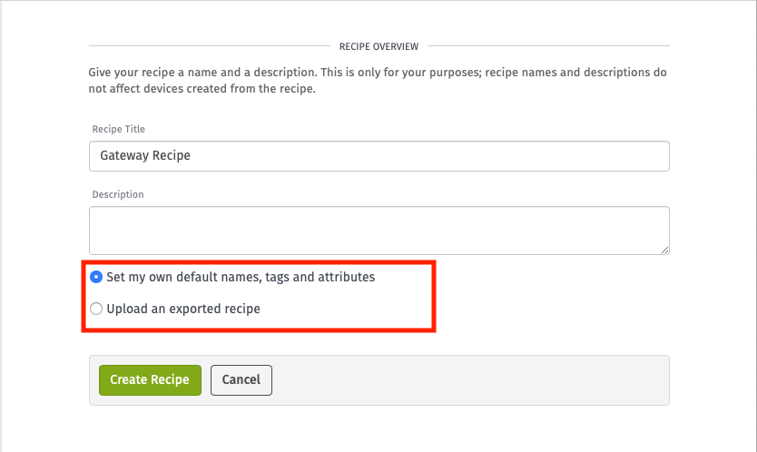 Device Recipe Creation Mode Device Recipe Creation Mode