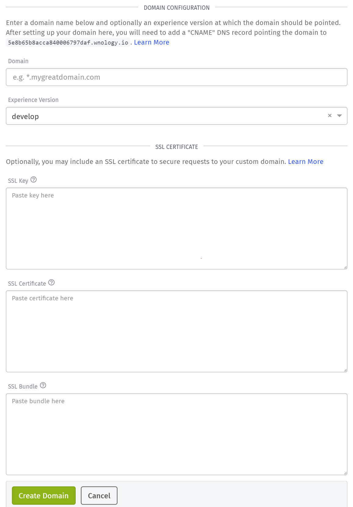 Domain Configuration Domain Configuration