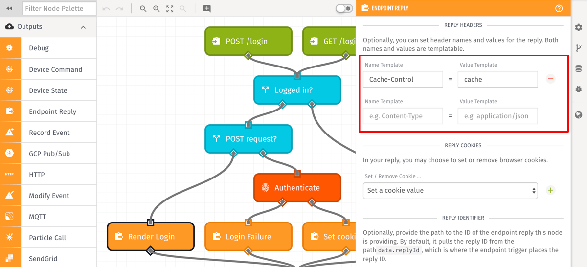 Endpoint Reply Node Header Config Endpoint Reply Node Header Config