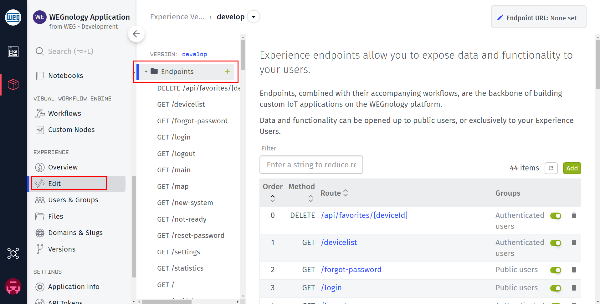 Experience Endpoints Experience Endpoints