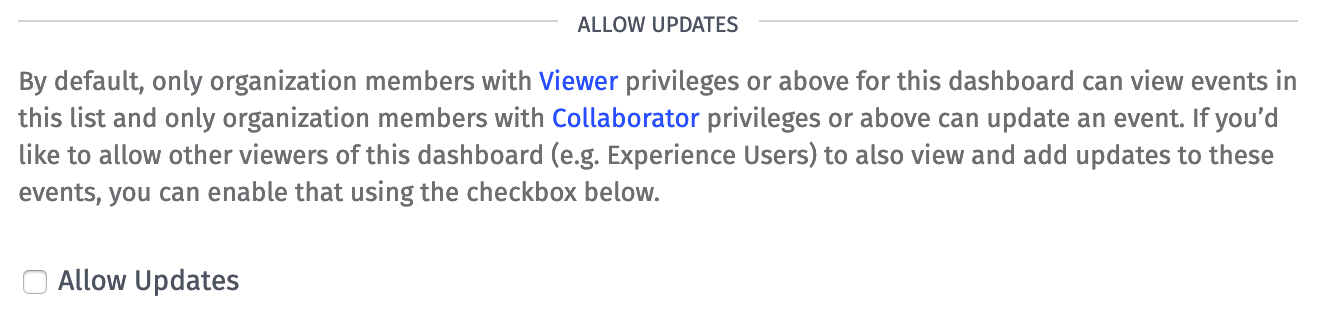 Event Allow Updates Event Allow Updates