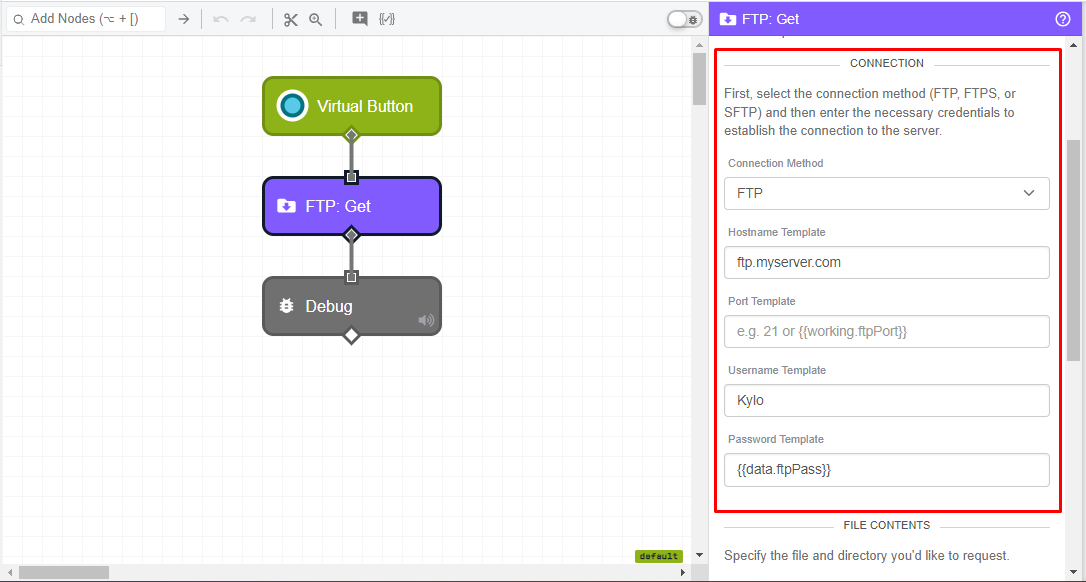 FTP: Get Node Credentials FTP: Get Node Credentials
