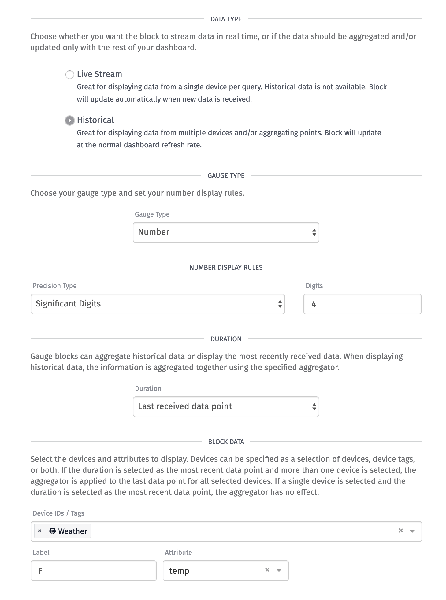 Gauge Settings Gauge Settings