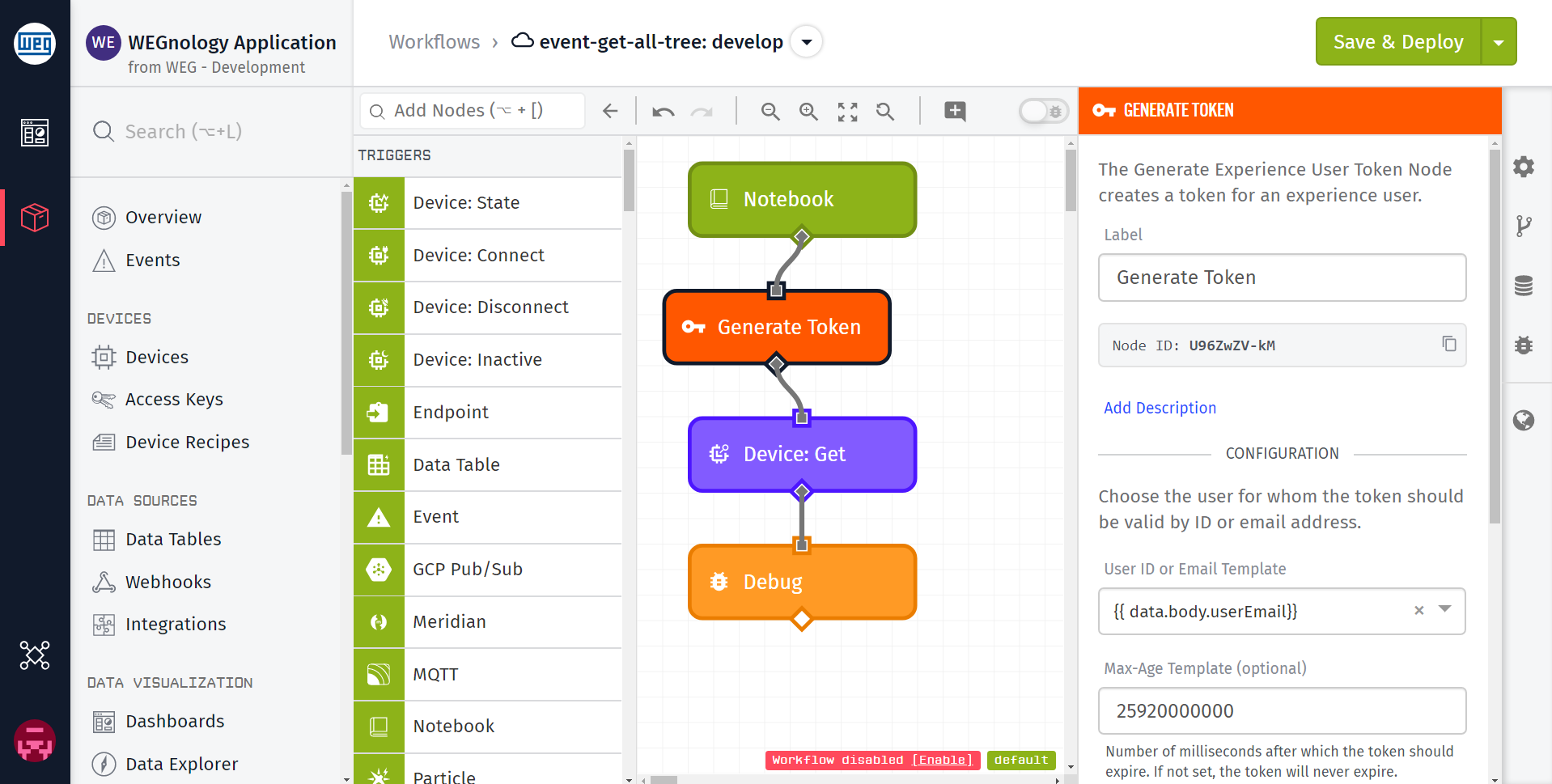 Generate Experience User Token Node Generate Experience User Token Node