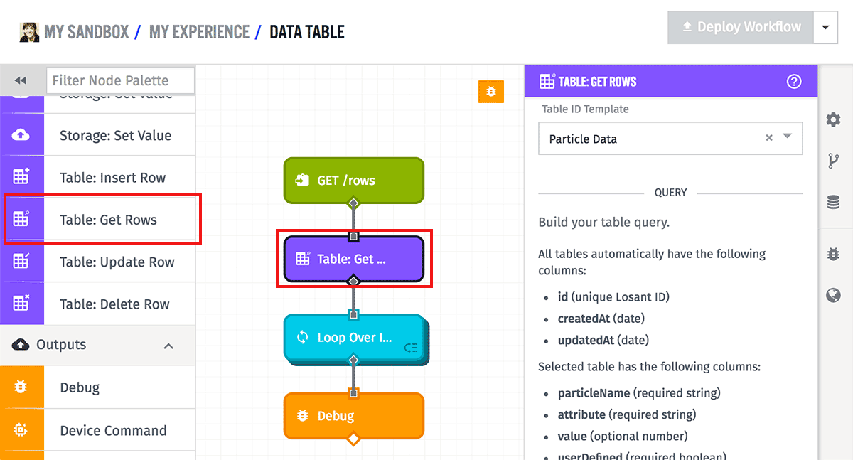 Get Rows Node Get Rows Node