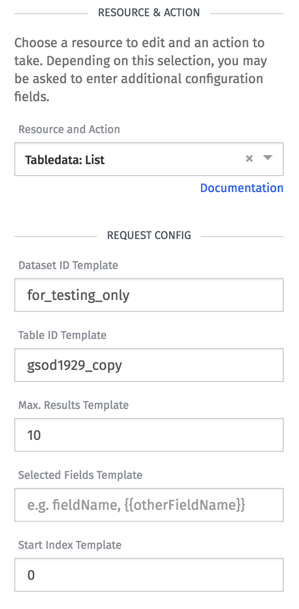 Example Request Config Example request config