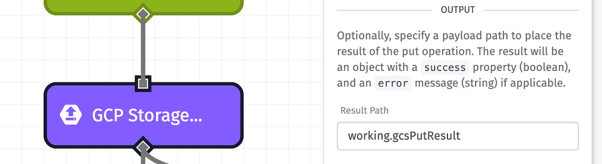 GCP Storage: Put Node Output GCP Storage: Put Node Output