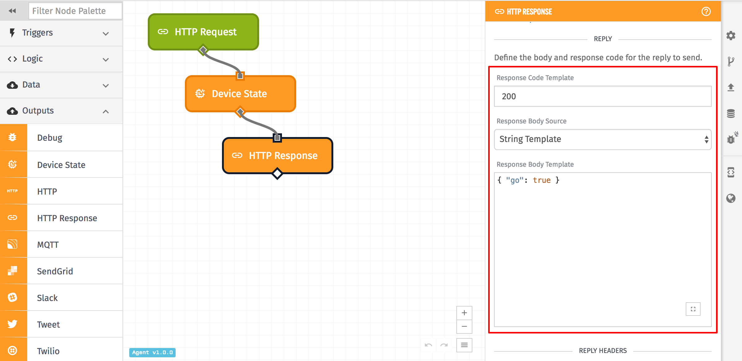 HTTP Response Node Config HTTP Response Node Config