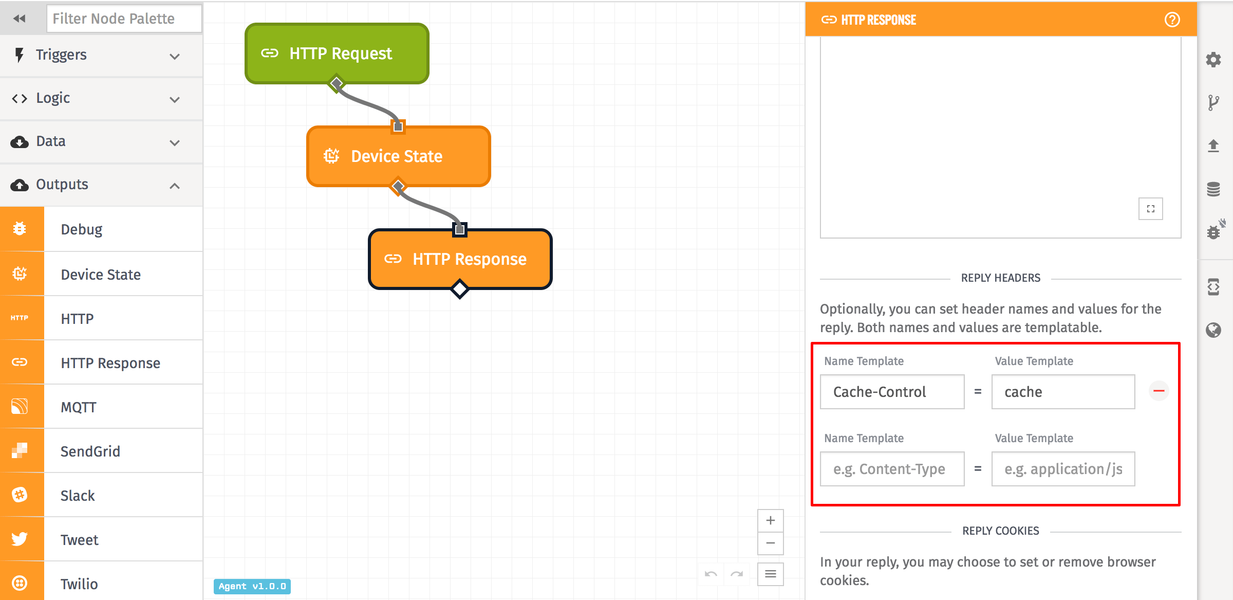 HTTP Response Node Header Config HTTP Response Node Header Config