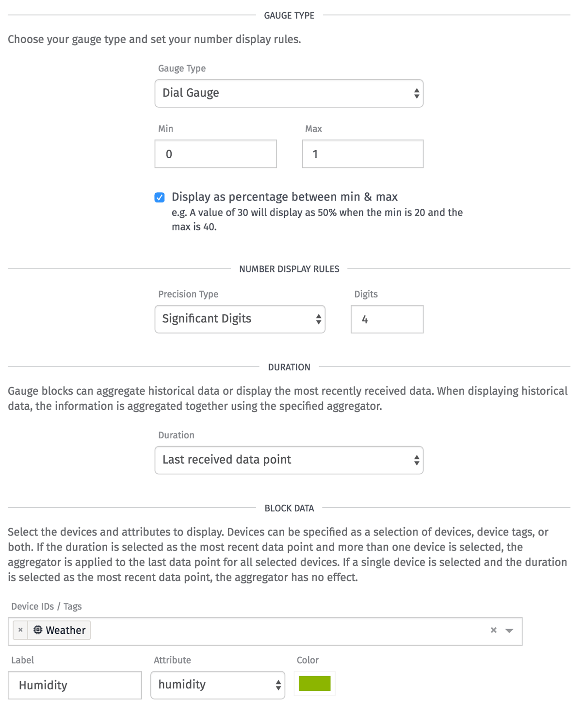 Humidity Gauge Settings Humidity Gauge Settings