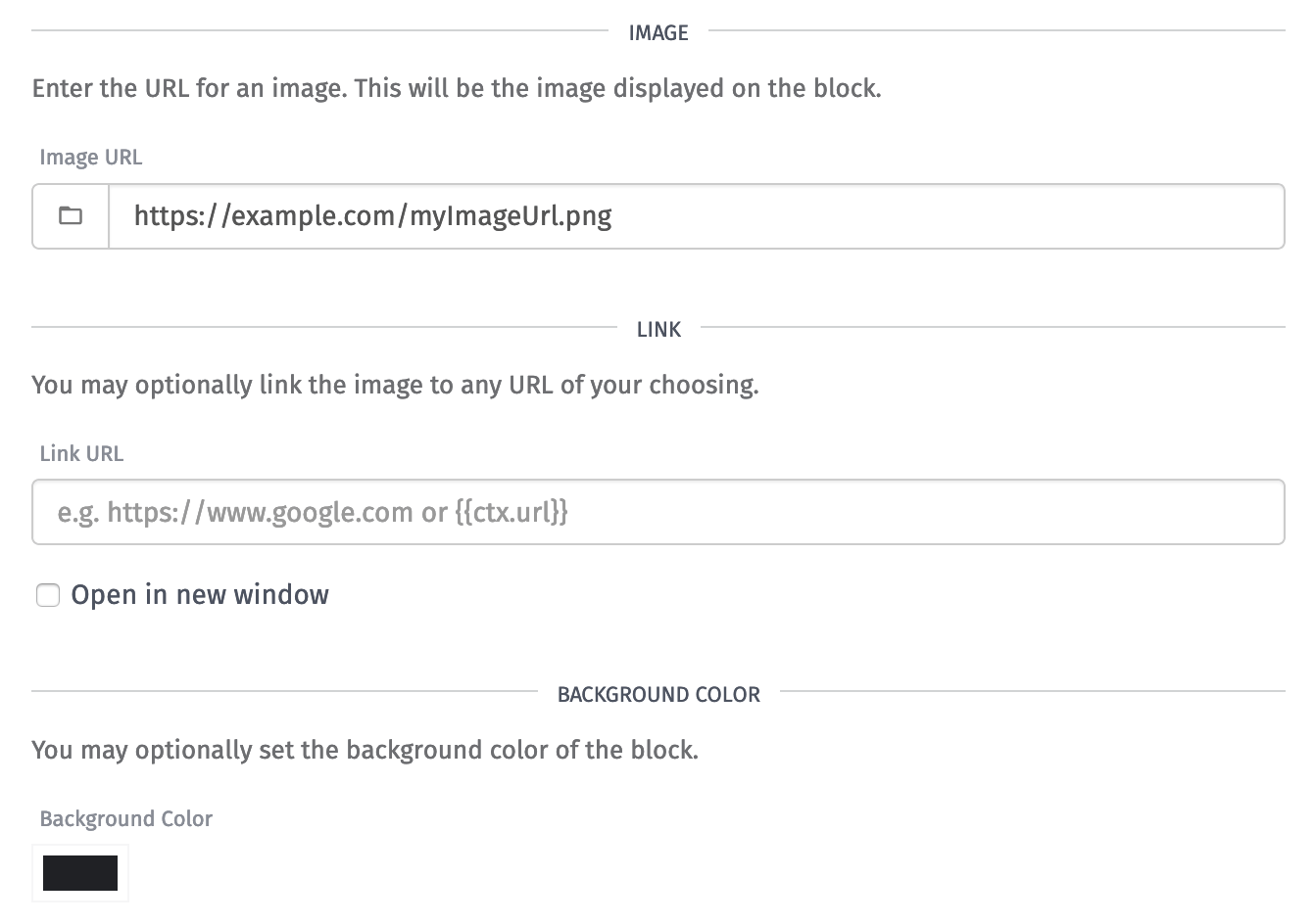 Image Block Config Image Block Config