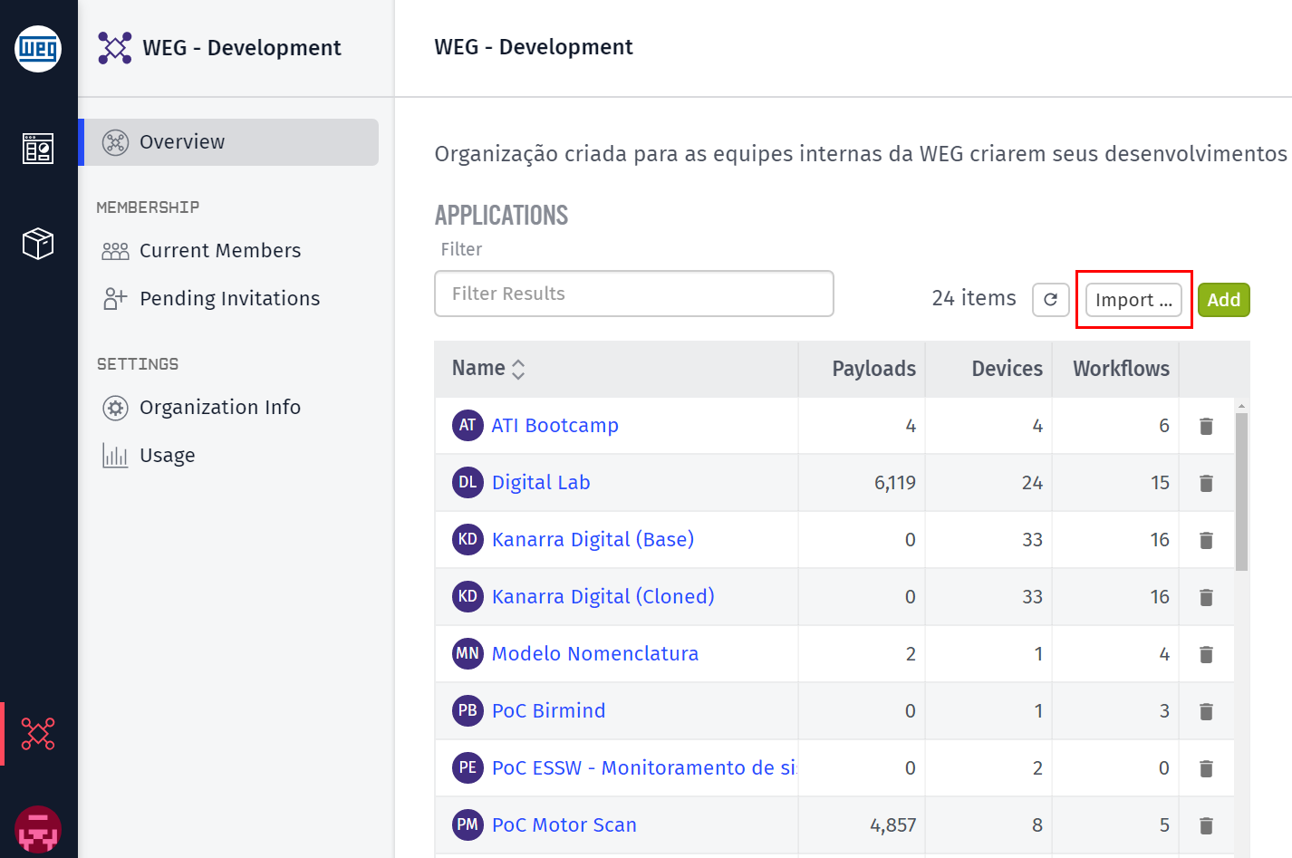 Application Import Application Import
