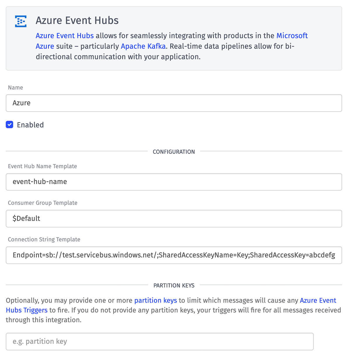Integration Event Hub Config Integration Event Hub Config