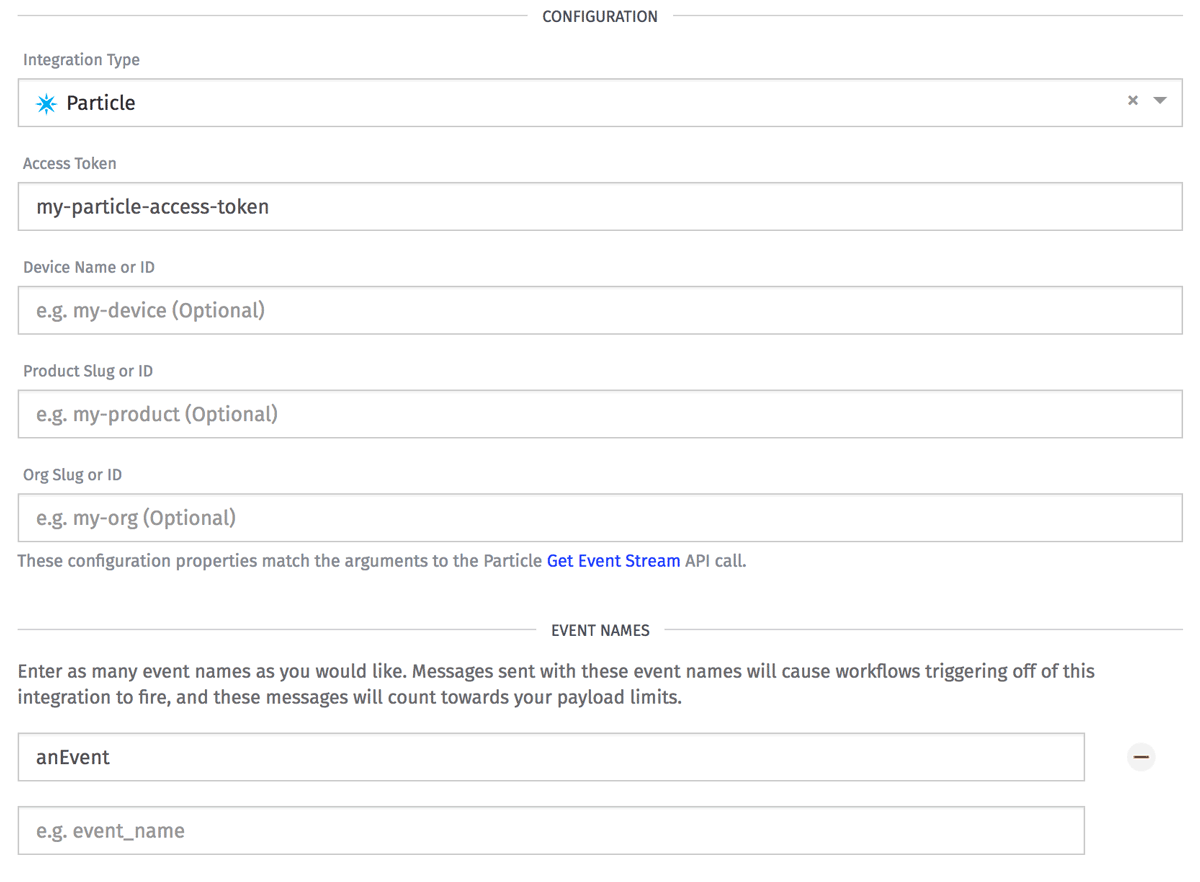 Integration Particle Config Integration Particle Config
