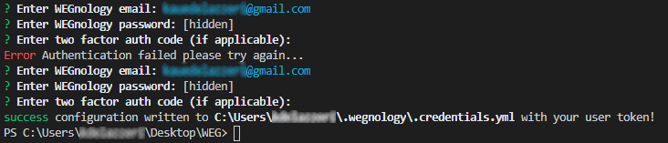 WEGnology Retry Login