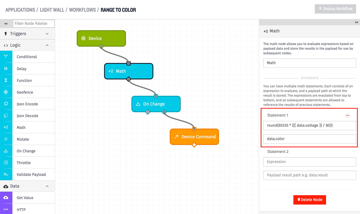 Math Node Config