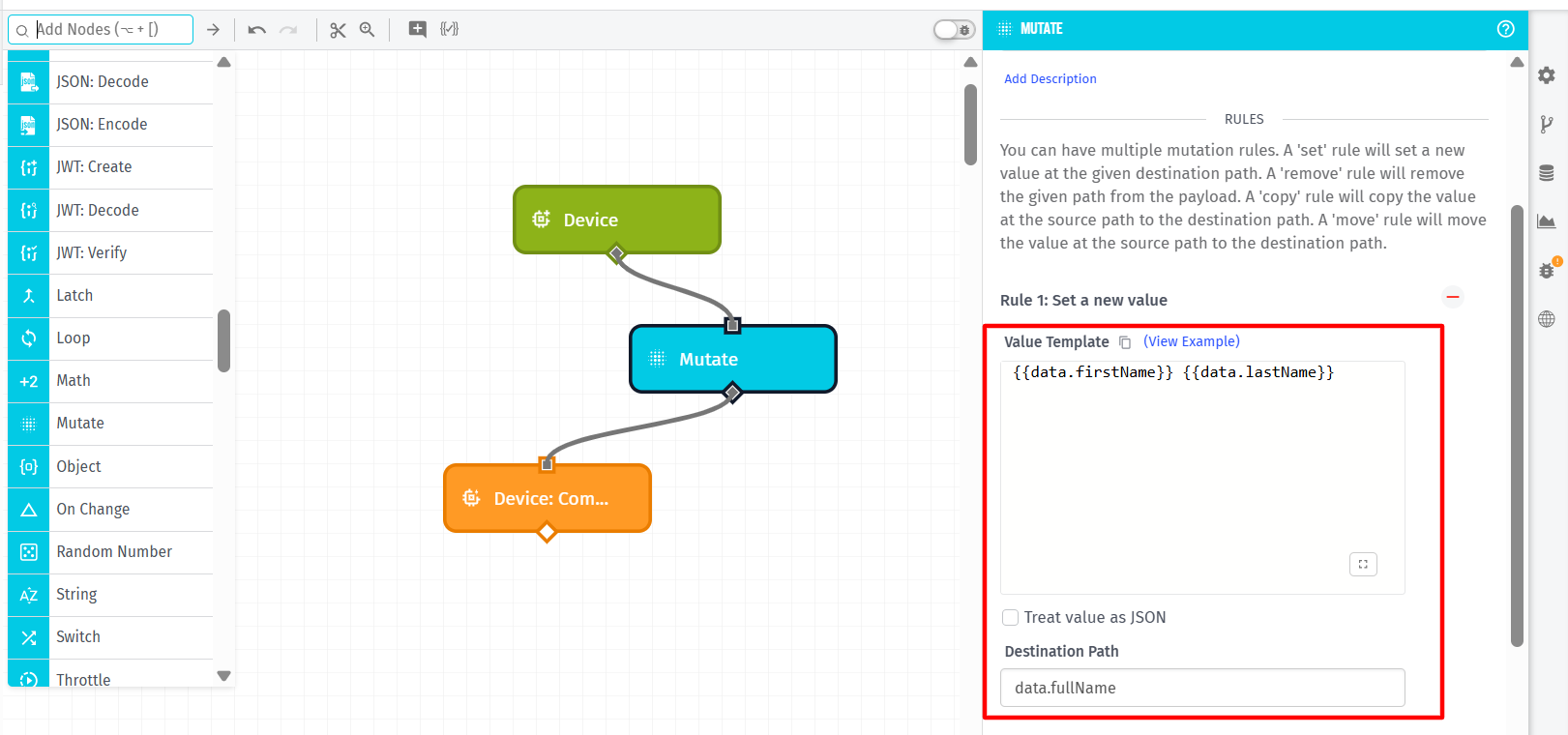 Mutate Node Set Rule Mutate Node Set Rule
