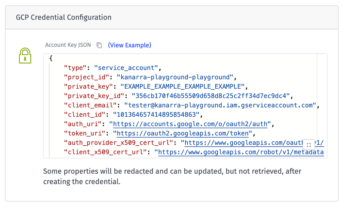New GCP Credential New GCP Credential
