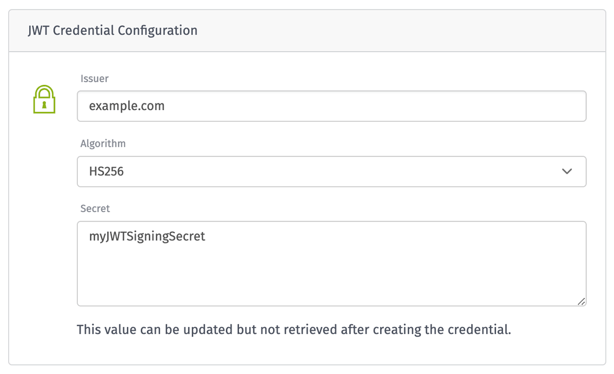 New JWT Credential New JWT Credential