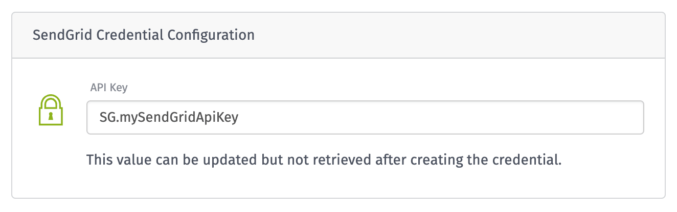 New SendGrid Credential New SendGrid Credential