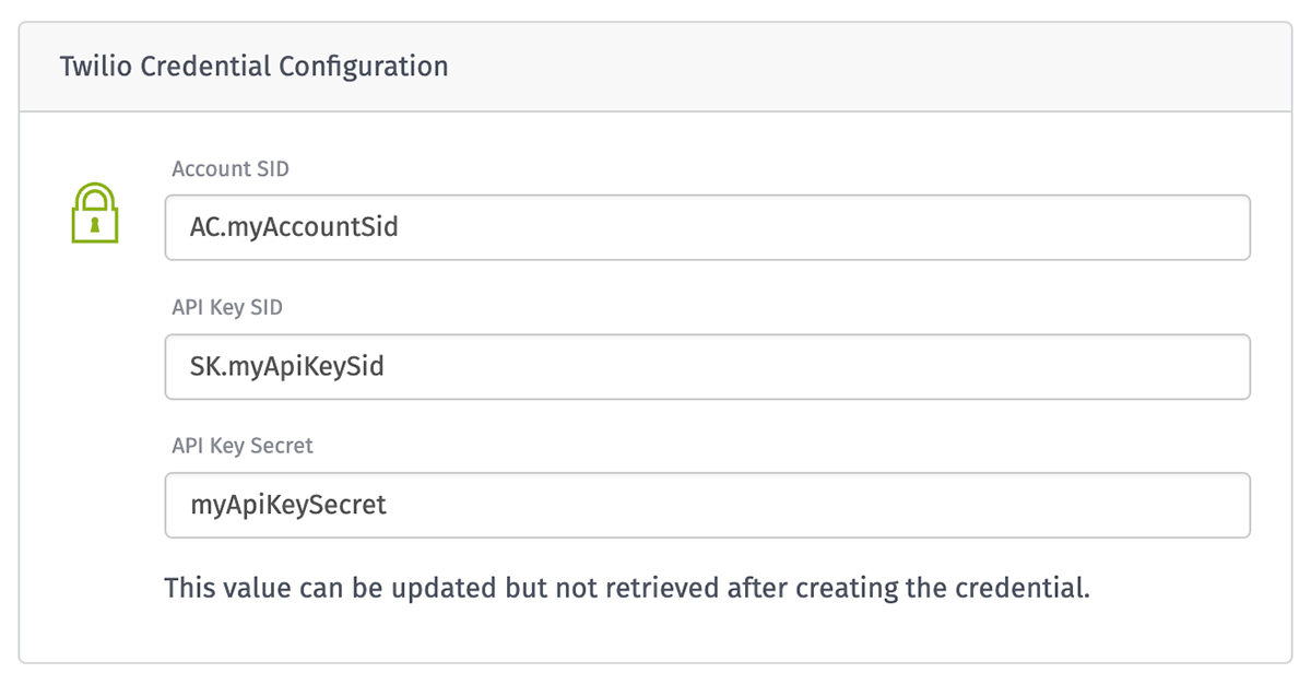 New Twilio Credential New Twilio Credential