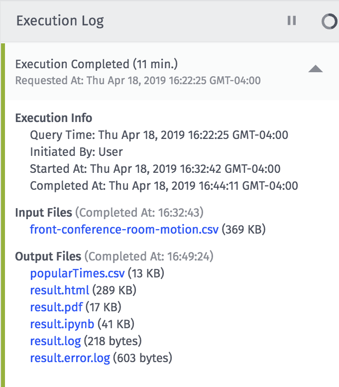 Successful Execution Log Successful Execution Log