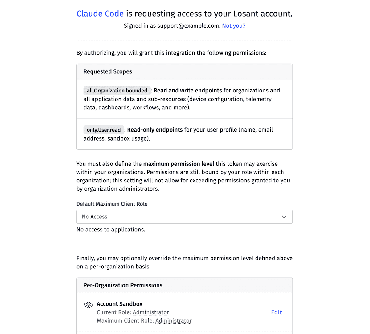 OAuth Authorization Consent Screen