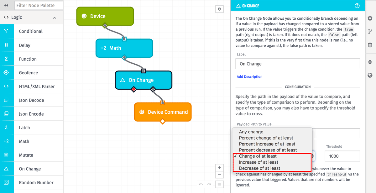 On Change Node Numerical Change
